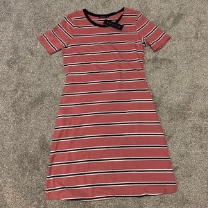 MIKAROSE KORI MAUVE STRIPED DRESS